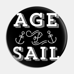 Age of Sail Vintage Nautical Sailing Text Pin