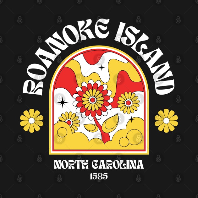 Roanoke Island, NC Summertime Vacationing 70s Flowers by Contentarama