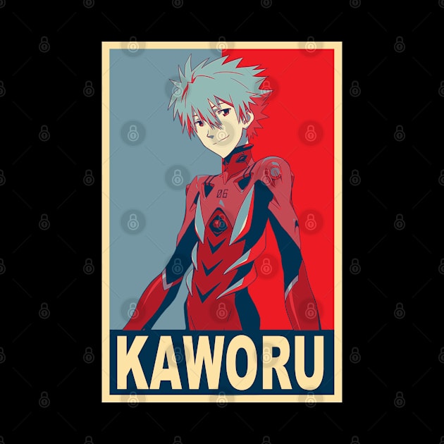 Kaworu Poster - evangelion by Jack Jackson