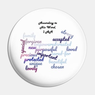 What God Says About Me Butterfly Word-Art Pin