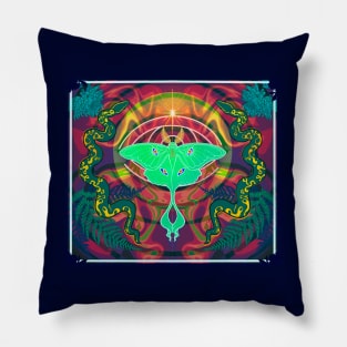 Psychedelic moth tapestry art Pillow