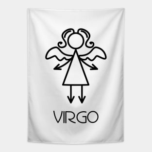 Virgo Doodle Line Art Tapestry