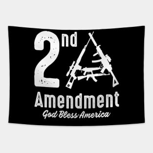 2A Second Amendment God Bless America Gun Rights Gift Tapestry