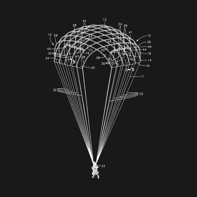 Parachute Vintage Patent Drawing by TheYoungDesigns