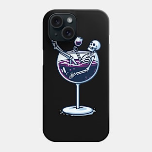 Skeleton in Wine Phone Case