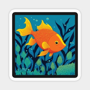 Cute Goldfish Illustration Magnet