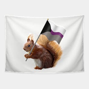 A Red Squirrel with a Demisexual Pride Flag. Tapestry