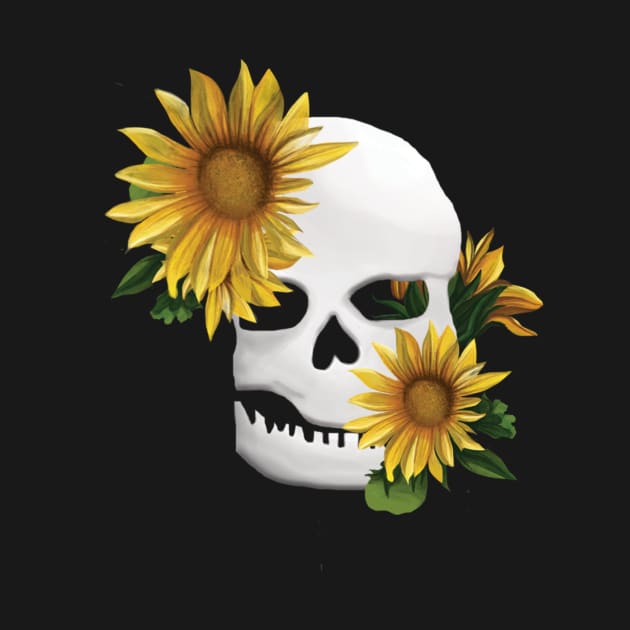 Sunflower Skull by digitaldoodlers