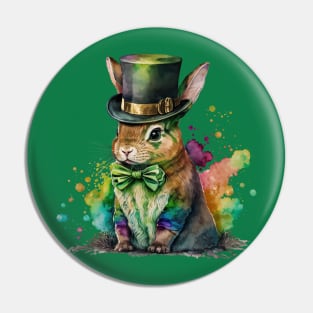 St Patricks Day Leprechaun Bunny Pin