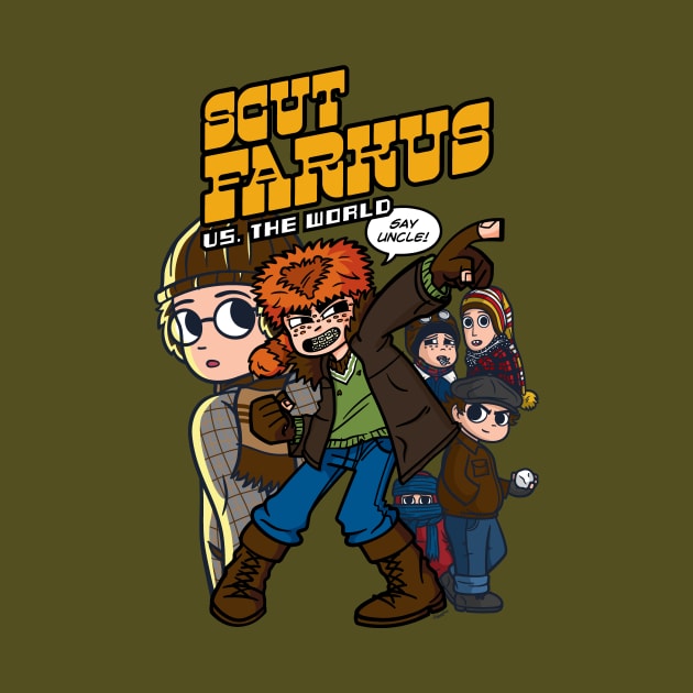 Scut Farkus vs. The World by mikehandyart