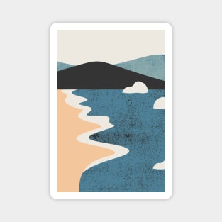 Ocean Breeze - Landscape Art - Mountains Hiking - Sunset Adventure - Blue Lagoon - Seaside Art - Sunrise Mountains Magnet