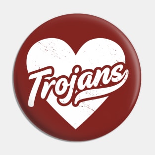 Vintage Trojans School Spirit // High School Football Mascot // Go Trojans Pin