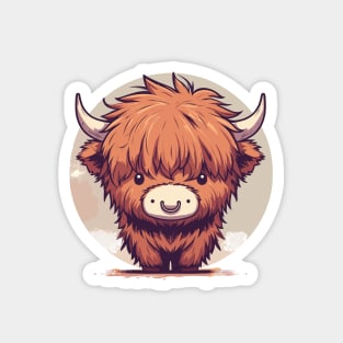 Kawaii Scottish Hairy Highland Cow Magnet