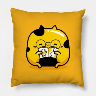 yellow cat storyteller profession Pillow