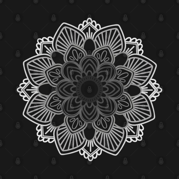 Mandala #24 - Greyscale by hoddynoddy