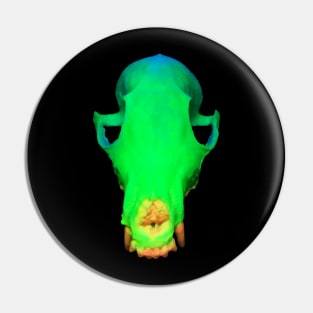 Green Fox Skull Pin