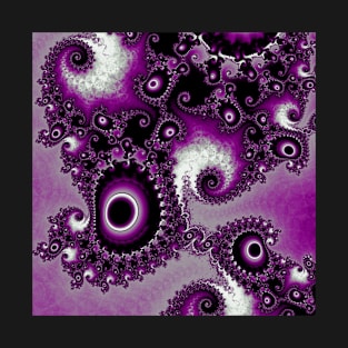 Asexual Pride Whirling Abstract Fractals T-Shirt