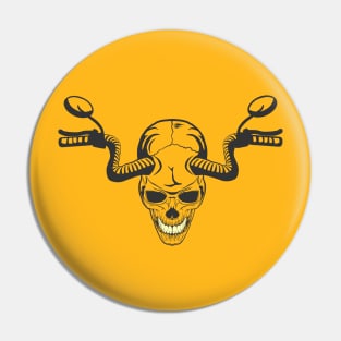 Skull with horns like a motorcycle handlebar. Pin