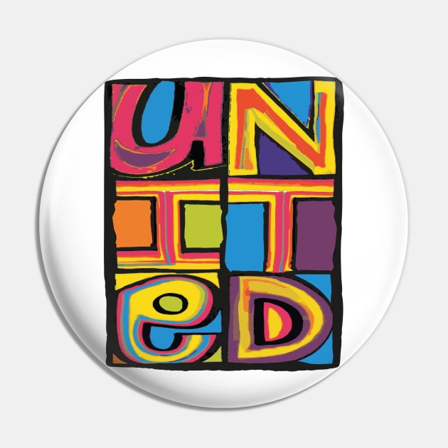 UNITED 'Happy Mondays' Inspired Design on Black & Badge Pin by LTFRstudio