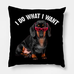 Sausage Symphony Dachshund Charm, I Do What I Want Dog Lovers Pillow