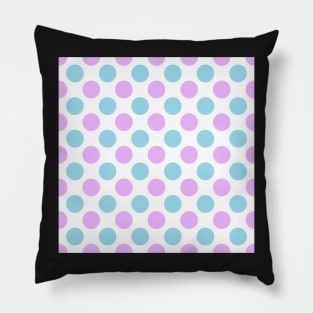 Lilac and Blue Circles Polka Dot Pattern Pillow