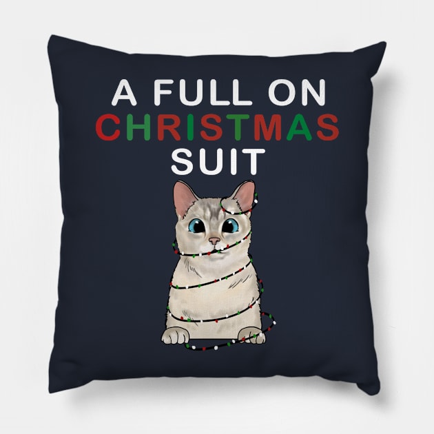 A Full On Christmas Suit Pillow by TojFun