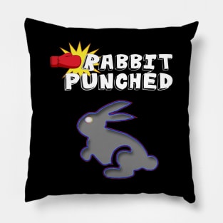 Neon Gray Rabbit of the Future With the shows title Pillow