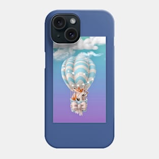 “Hot Air Balloon Adventures - Raccoon & Fox” Phone Case