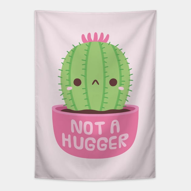 Cute Cactus Not A Hugger Tapestry by rustydoodle