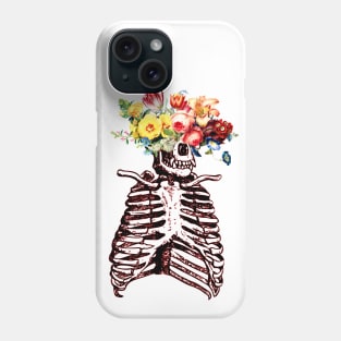 Flower Head Gorilla Skeleton Phone Case