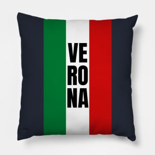 Verona City in Italian Flag Vertical Pillow