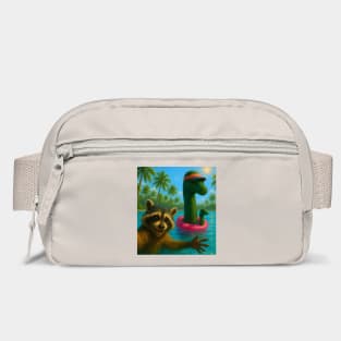 Cute Raccoon Selfie with Loch Ness Monster in swimming pool Bag