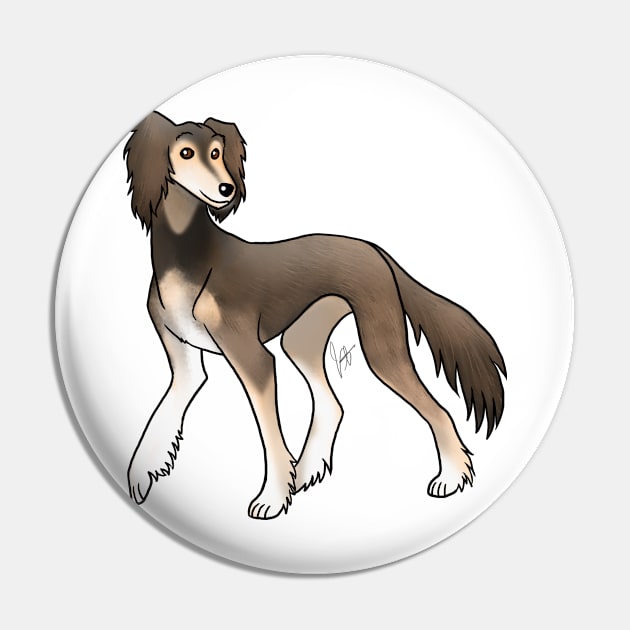 Dog - Saluki - Feathred Sable Pin by Jen's Dogs Custom Gifts and Designs