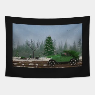 Christmas Tree Hunters Tapestry