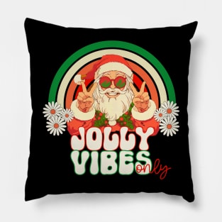 Jolly Vibes only Retro Groovy Santa Pillow