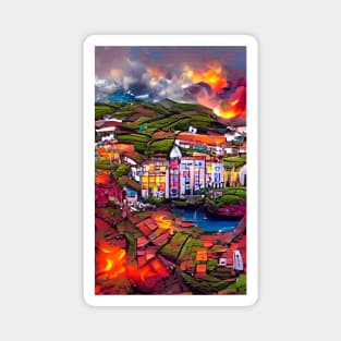 Colorful village Magnet