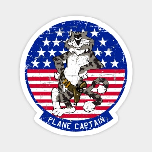 F-14 Tomcat -Plane Captain- Grunge Style Magnet