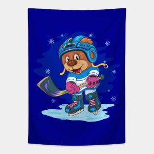 Teddy Bear Hockey Tapestry