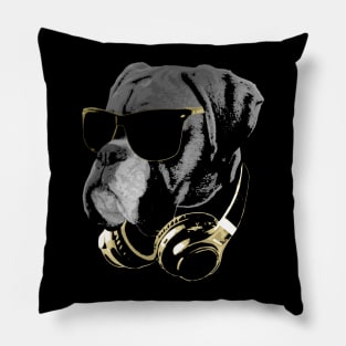 DJ Boxer Dog Bling Pillow