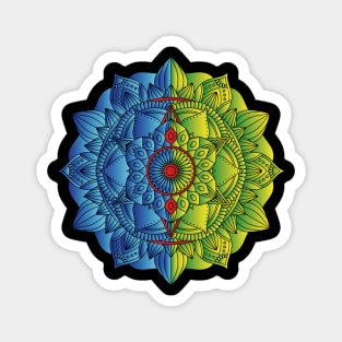 Blue Green Mandala Magnet