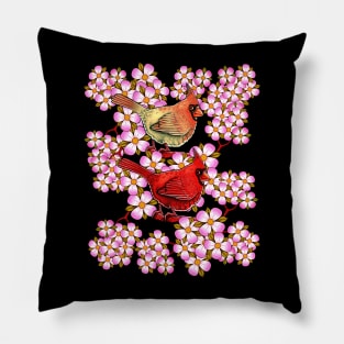 Red Cardinal dogwood flower North Carolina Virginia Pillow