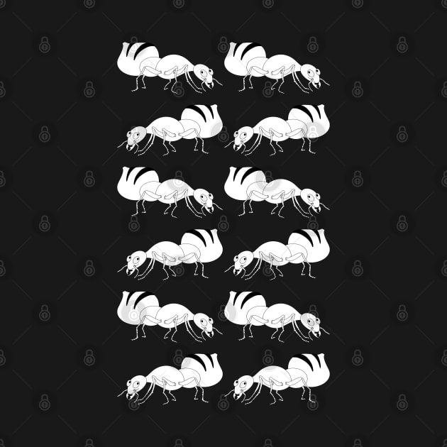 Cute Black and White Ant Pattern by mailboxdisco