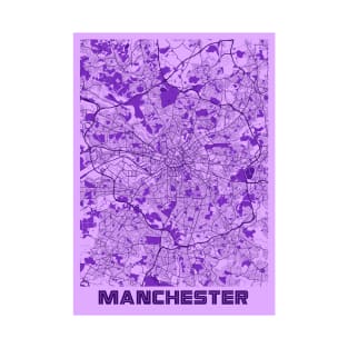 Manchester - United Kingdom Lavender City Map T-Shirt