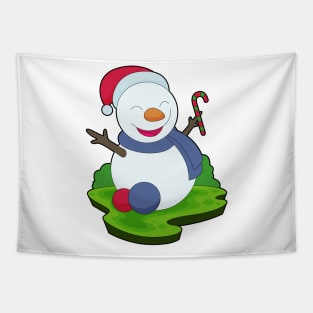 Snowman Christmas Candy cane Tapestry