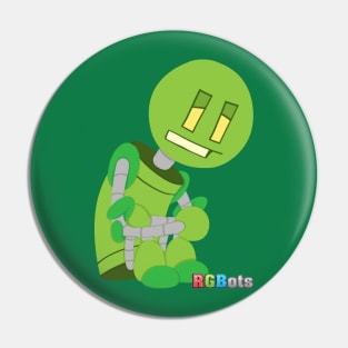 RGBots: Sad Green Robot Pin