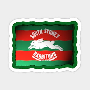 South Sydney Rabbitohs - RIPPLING FLAG Magnet