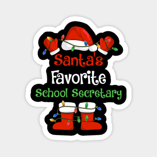 Santa's Favorite School Secretary Funny Christmas Pajamas Magnet