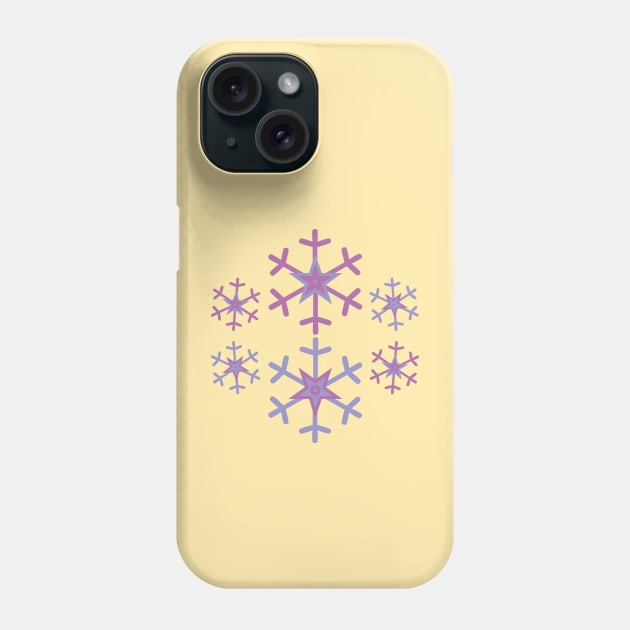 Purple Snowflakes Winter Breeze Phone Case by Anke Wonder 