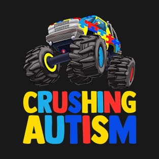 Monster Truck Crushing Austim Shirt Autism Awareness T-Shirt