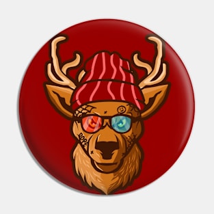 Funny Hipster Deer Head Pin